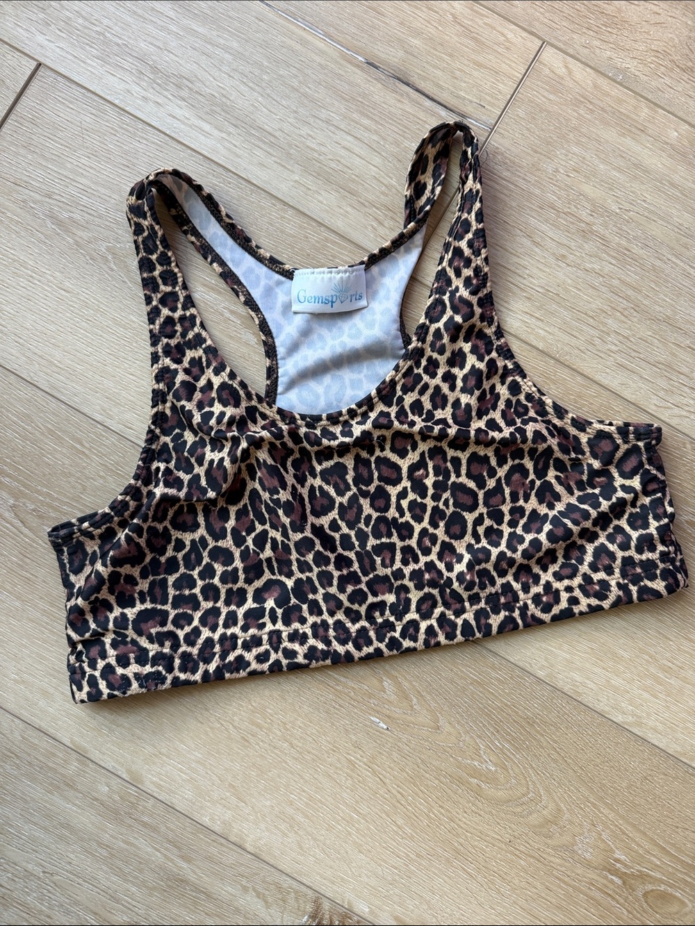 Gem Sports Leopard Print Racerback Sports Bra